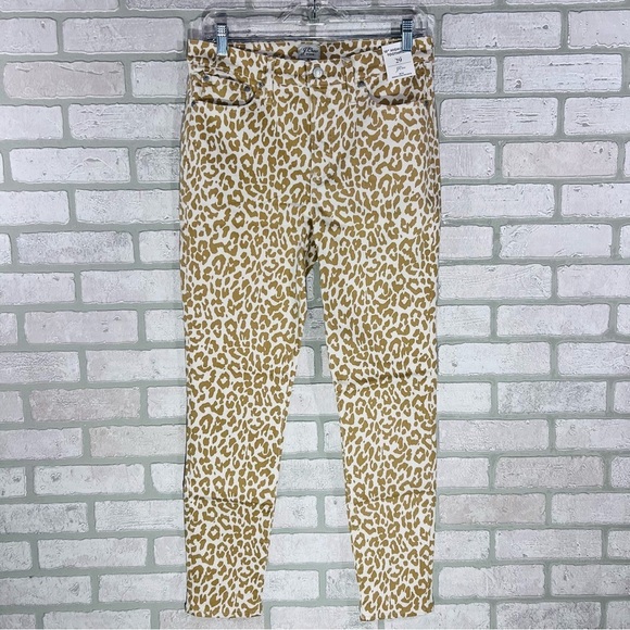 J. Crew NWT 10” High Rise Toothpick Skinny Jeans in Safari Leopard Print Size 29 - Picture 6 of 13